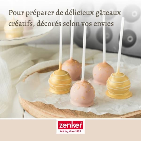 Muffinsformar för Cake-Pop - ZENKER - 7424 - Rostfritt stål - 38,5x26,5x2 cm - 24 stycken