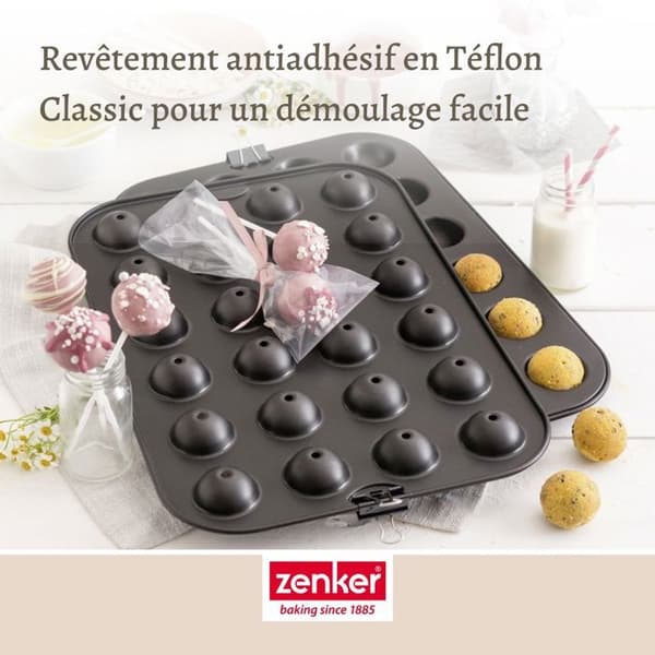 Muffinsformar för Cake-Pop - ZENKER - 7424 - Rostfritt stål - 38,5x26,5x2 cm - 24 stycken