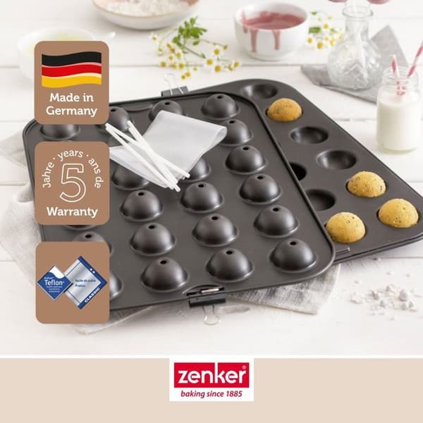 Muffinsformar för Cake-Pop - ZENKER - 7424 - Rostfritt stål - 38,5x26,5x2 cm - 24 stycken