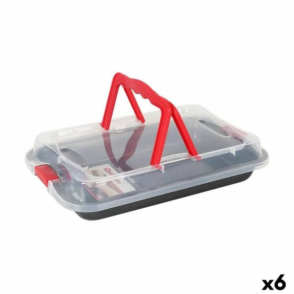 Avtagbar form Quttin Kolstål Svart Transparent 36 x 23 x 4,5 cm (6 antal)