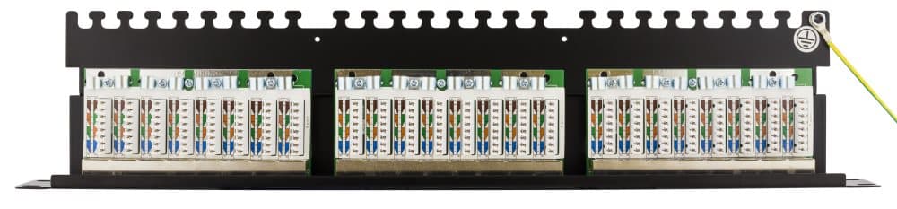 DELTACO STP patch panel, 24xRJ45, Cat6, 1U, 19", metal, black