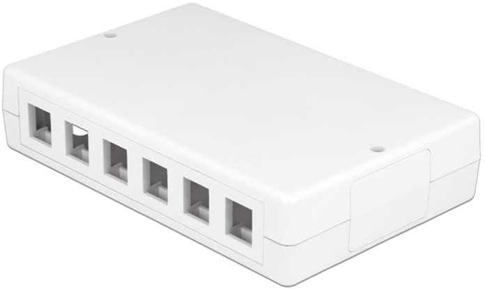 DeLOCK Keystone boks, 12 portar, plast, hvid
