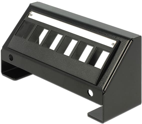 DeLOCK Keystone bordmonteret panel, 6-portar, 45grader vinkel på port