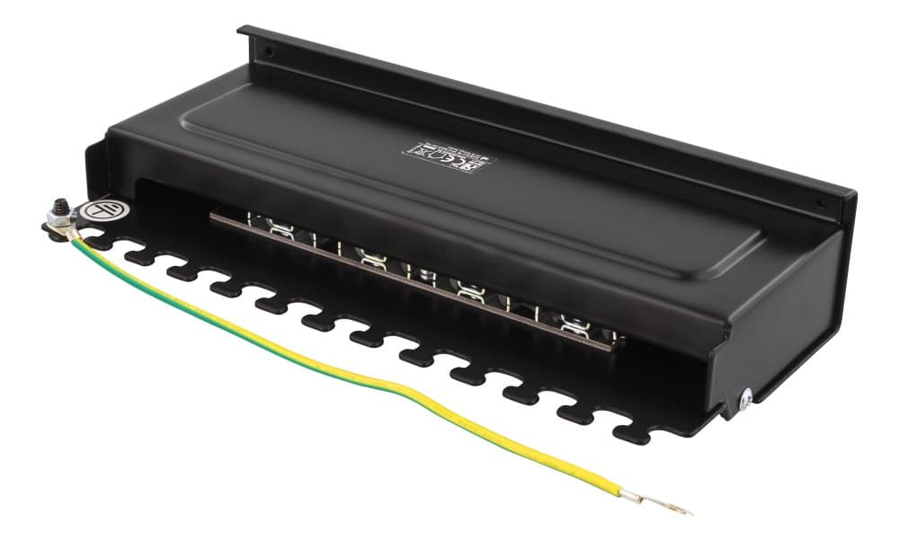 DELTACO Patch Panel, 8xRJ45, Cat6a, wall-mountable, metal, black