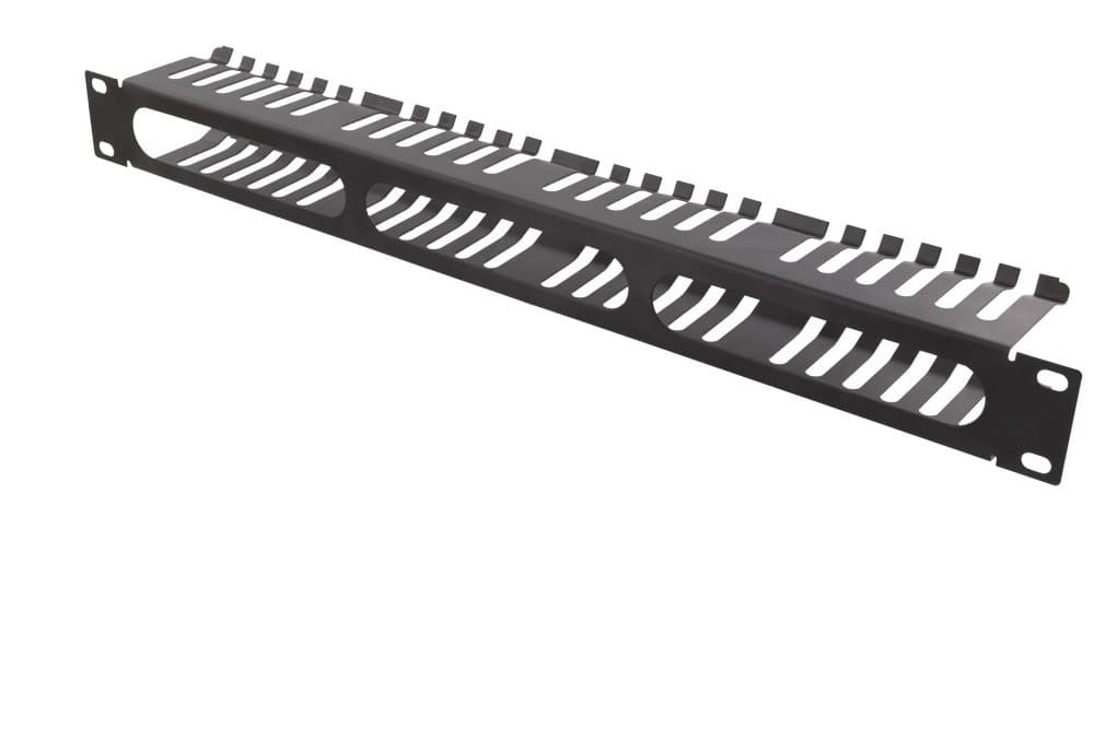 TOTEN 19" Cable panel, 1U, finger channel, black