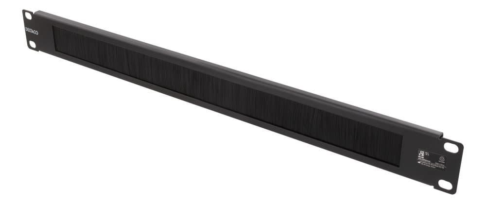 DELTACO 19" 1U Metal Cable Management with brush