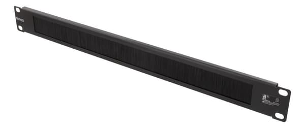 19" cable management with brush, metal/nylon, 1U, black