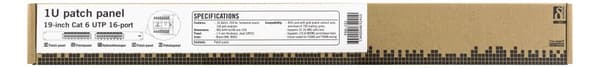 19" patch panel, 16+xRJ45, Cat6, UTP, 10Gbps, 1U