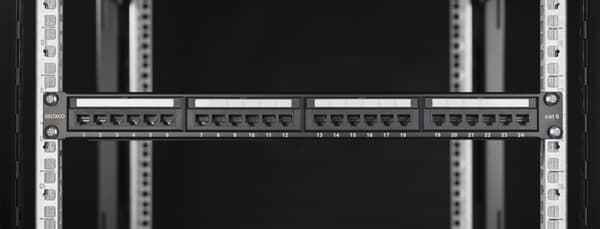 UTP patch panel 24xRJ45 Cat6 krone terminal 1U 19" black