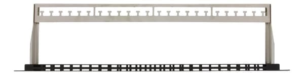 19" Keystone patch panel, 48 ports, 1U, metal, black