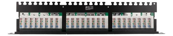 UTP patch panel 24xRJ45 Cat6 0.5U 19" cable support black