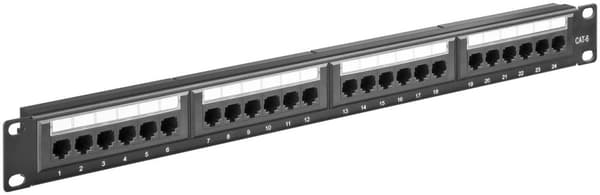 CAT 6 19 tommer (48,3 cm) patch-panel, 24 porte
