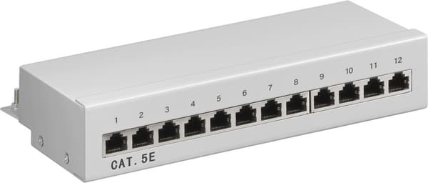 CAT 5e mini/desktop-patch-panel, 12 porte (1 HE)