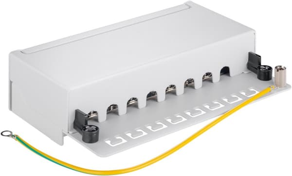 CAT 5e mini/desktop-patch-panel, 8 porte (1 HE)
