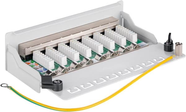 CAT 5e mini/desktop-patch-panel, 8 porte (1 HE)