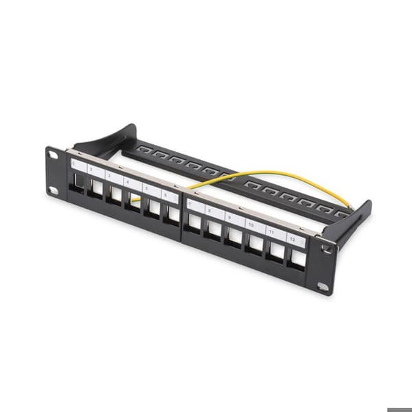 Digitus DN-91420 - 12-portars patchpanel för låda / skåp / 10'' fack Svart (Kategori: RJ12- och RJ45-kontakter) Svart