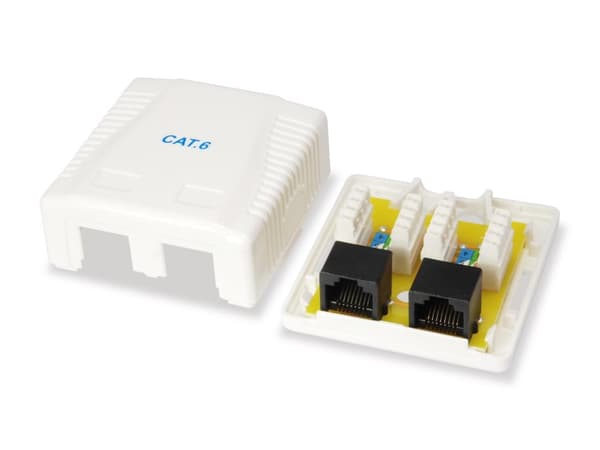equip Pro - Installationsboks netværksinterface - RJ-45 X 2 - hvid, RAL 9010 (235214)