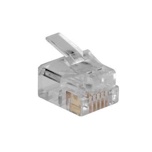 ACT RJ12 (6P/6C) modulært stik til rundt kabel med flertrådede ledere. Konnektor: RJ-12 (6P/6C) Rj12 plus 6p6c snoet rund (TD106R)
