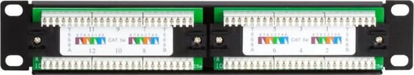 10 tommer CAT5e UTP patchpanel - 12 porte