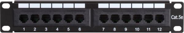 10 tommer CAT5e UTP patchpanel - 12 porte
