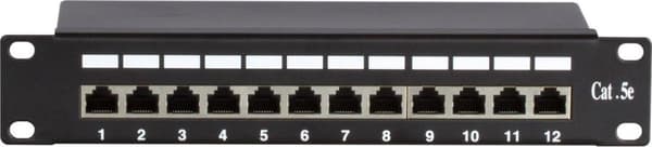 10 tuuman CAT5e FTP Patch -paneeli - 12 porttia