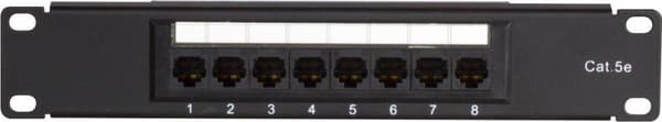 10 tuuman CAT5e UTP Patch -paneeli - 8 porttia