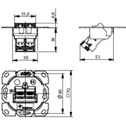 Telegärtner J00020 A0511 RJ Stik i børstet stål