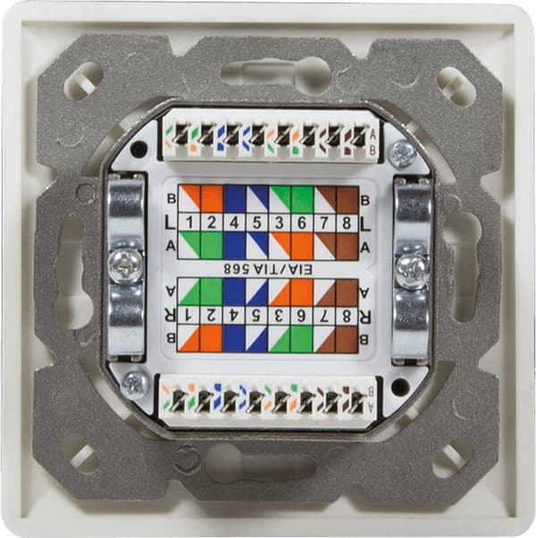 Indbygningsboks 2xRJ45 Cat6 LogiLink Pure White