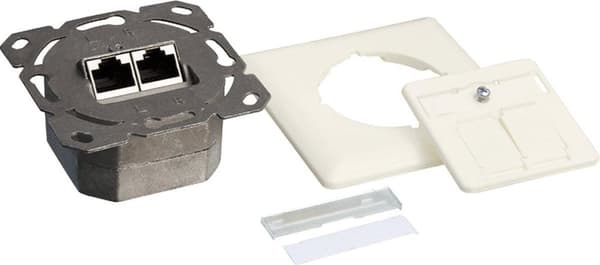 Indbygningsboks 2xRJ45 Cat6 LogiLink Pure White