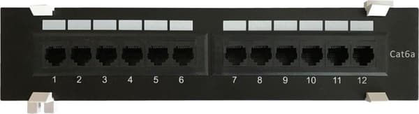 CAT6a UTP-seinäkiinnityspaneeli - 12 porttia