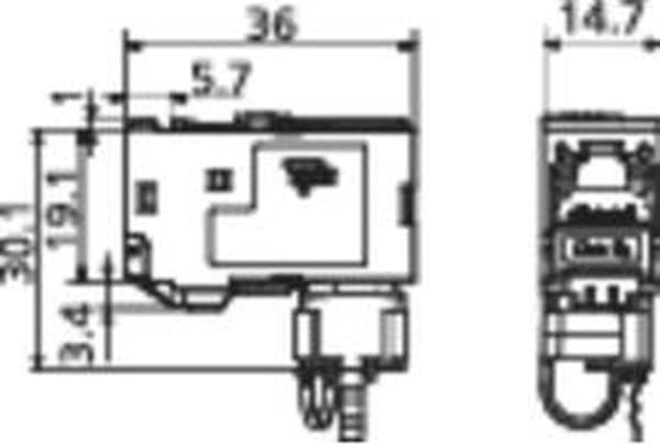 Metz Connect 130B12-E RJ45 inbyggd modul E-Dat CAT 6A