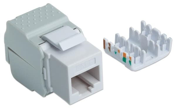 Intellinet Cat6 TwistOn Keystone Jack - Keystone Jack - vit - 1 port (167062)