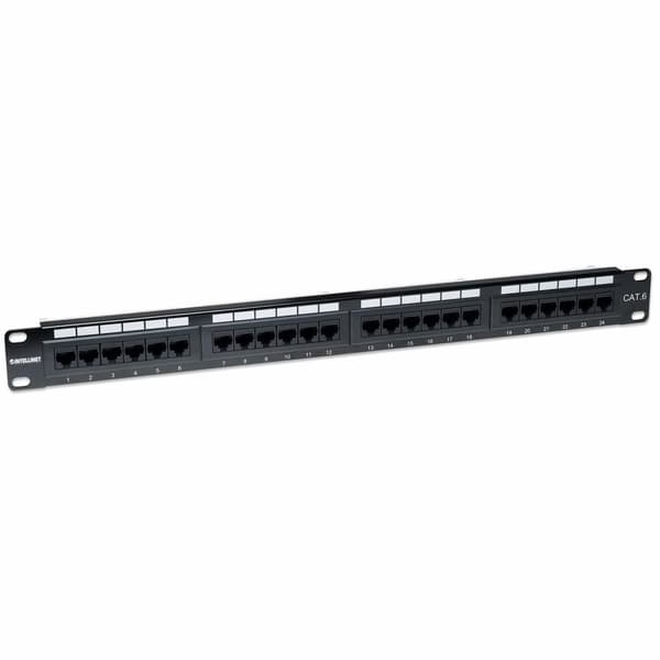 Intellinet Cat6 Patch Panel - Patch Panel - RJ-45 X 24 - Svart - 1U (520959)