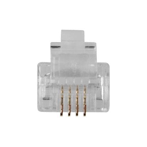 ACT RJ11 (6P/4C) modulär kontakt för rund kabel med tvinnade ledare. Kontakt: RJ-11 (6P/4C) Rj11 plus 6p4c tvinnad rund (TD104R)
