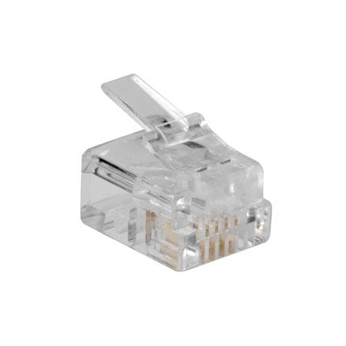 ACT RJ11 (6P/4C) modulär kontakt för rund kabel med tvinnade ledare. Kontakt: RJ-11 (6P/4C) Rj11 plus 6p4c tvinnad rund (TD104R)
