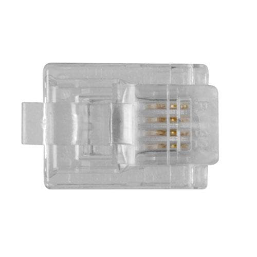 ACT RJ11 (6P/4C) modulär kontakt för rund kabel med tvinnade ledare. Kontakt: RJ-11 (6P/4C) Rj11 plus 6p4c tvinnad rund (TD104R)