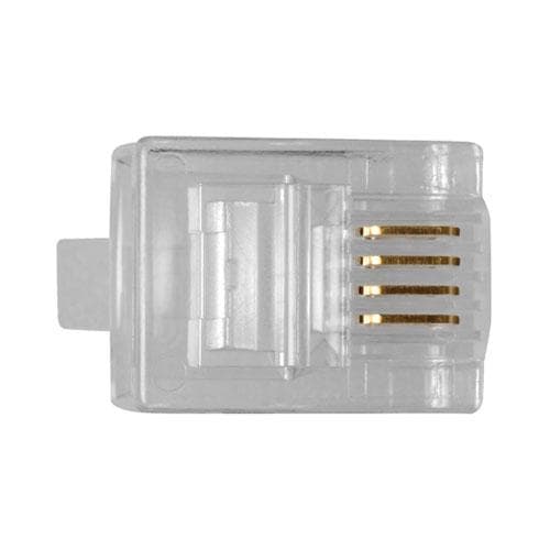 ACT RJ11 (6P/4C) modulär kontakt för rund kabel med tvinnade ledare. Kontakt: RJ-11 (6P/4C) Rj11 plus 6p4c tvinnad rund (TD104R)