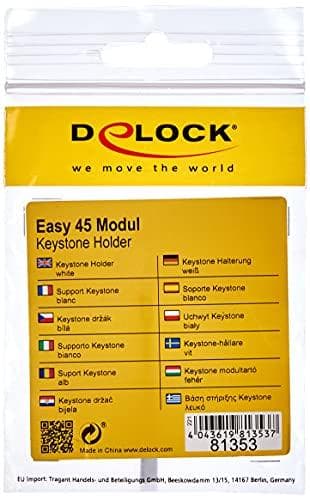 Delock Easy 45 Modul Keystone Holder 22,5 x 45 mm - moduldæksel snap-in holder - hvid - 1 tilslutning (81353)