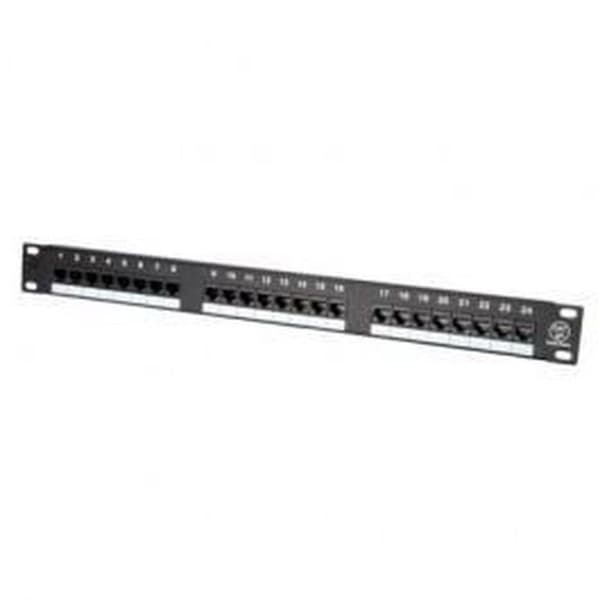 Værdi kat. 5. 19'' patchpanel, 24 porte, uskærmet, sort