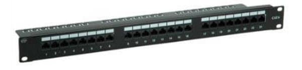 Premium CAT6 Gigabit 19'' Patch Panel 1U med 24 porte - Uafskærmet / Sort