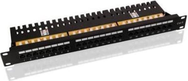 Premium CAT6 Gigabit 19'' Patch Panel 1U med 24 porte - Uafskærmet / Sort