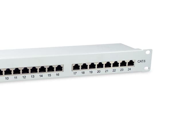Udstyr Patch panel 24x RJ45 Cat6 19" 1U grå