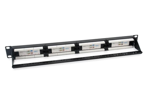 Varusta Patch panel 24x Cat6 19" 1U Dual IDC komp. musta