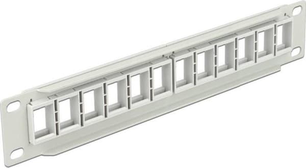 10'' Patch Panel 12 Keystone-moduulille / harmaa