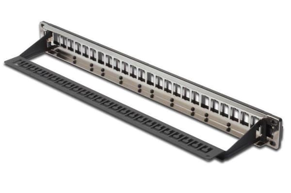 Digitus DN-91411-LF modulær patchpanel, skærmet 24-ports, blank, 1U, rackmontering, sort RAL 9005