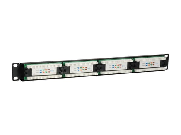 Utrusta Patch panel 24x RJ45 Cat5e 19" 1U svart