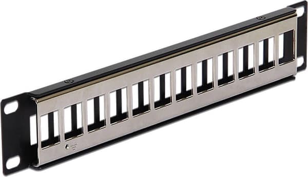 DeLOCK Keystone Patch Panel - Patch Panel - Svart - 1U - 25,40 cm (10") - 12 portar (43326)
