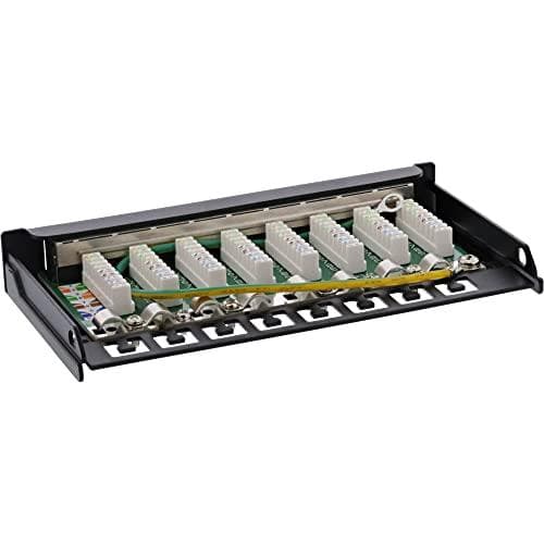 InLine® patchpanel Cat.6A 0.5U 8-fold, bord-/vægmontering, sort, RAL9005 (76818S)