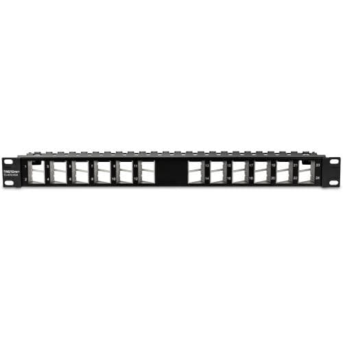 TRENDnet TC-KP24SA 24 port patchpanel til keystones, vinklet 1U (TC-KP24SA)