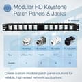 Miniatyrbillede 2 af 6: TRENDnet TC-KP24SA 24 port patchpanel til keystones, vinklet 1U (TC-KP24SA)